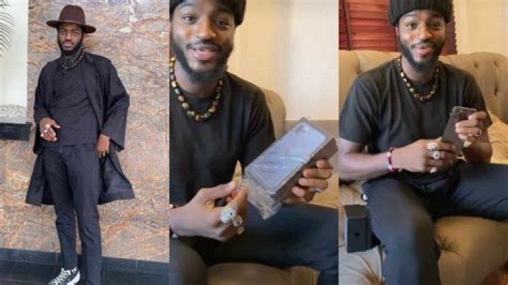 
BBNaija Season 7: Khalid Beams With Joy As Anonymous Fan Surprises Him With An Iphone 11 Pro Max 